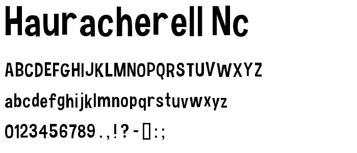 Hauracherell NC font
